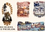 do vintage t shirt design, badge and logo in hand drawn style